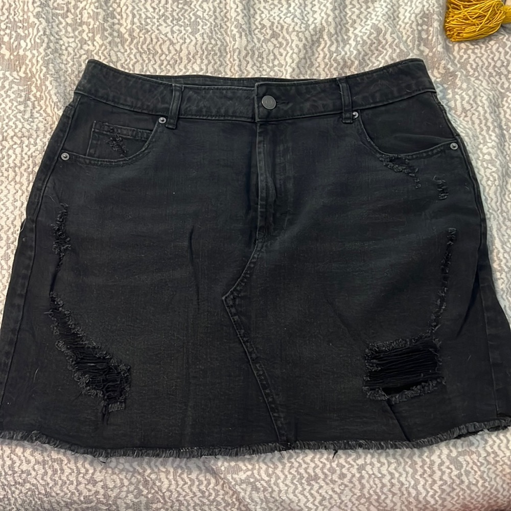 Black jean skirt